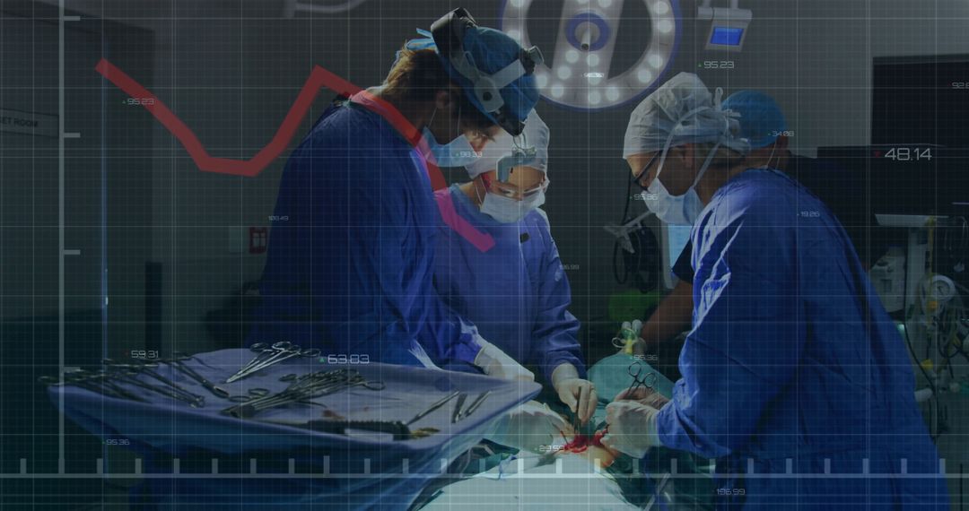 Surgeons Collaborating in Operating Room with Digital Data Overlay