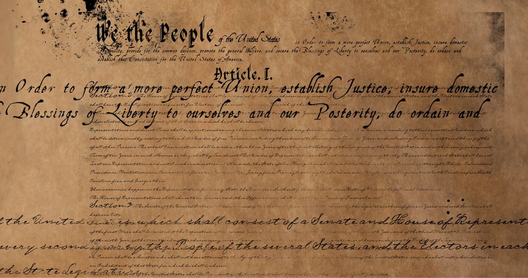 Digital Visualization of United States Constitution on Parchment - Free Images, Stock Photos and Pictures on Pikwizard.com