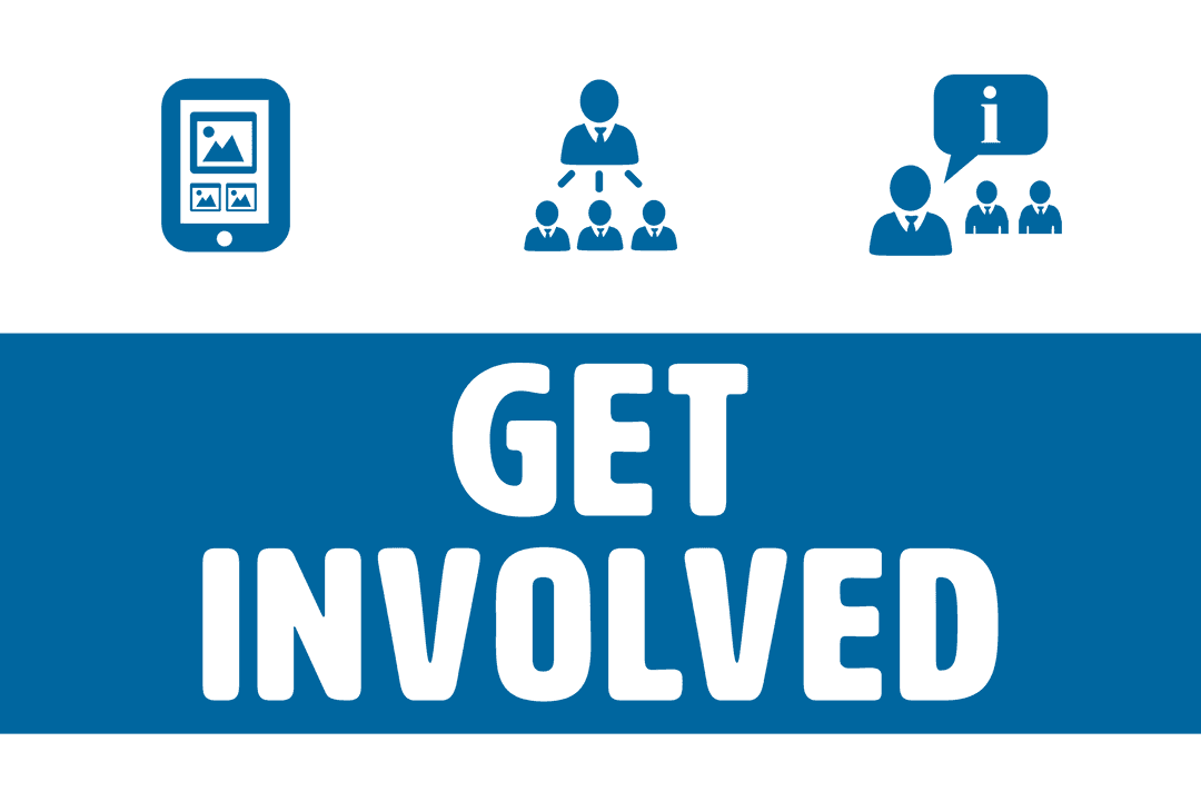 Transparent Get Involved Concept with People Icons and Symbols