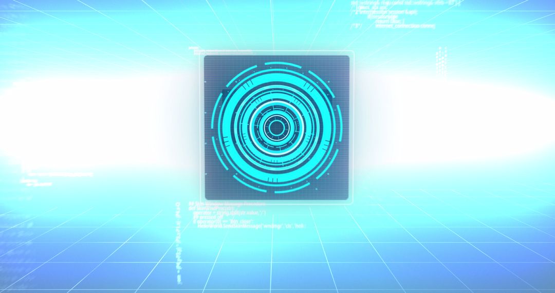 Futuristic Digital Interface Portrait with Spinning Globe