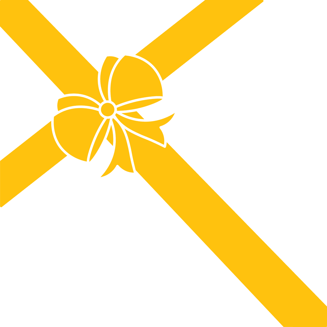 Yellow Ribbon Bow Illustration on Transparent Background
