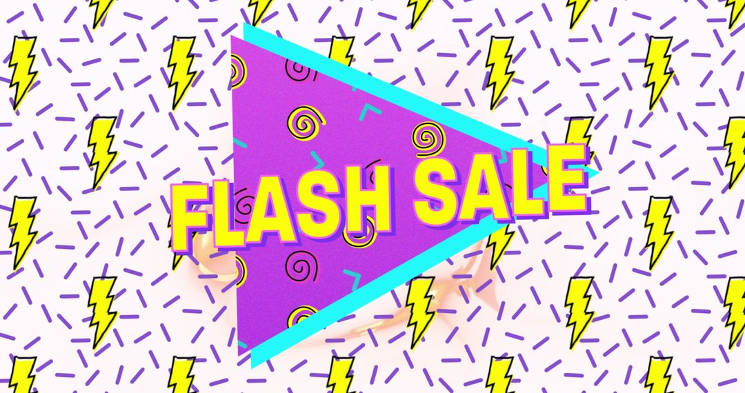 Flash Sale Banner with Vibrant Lightning Pattern