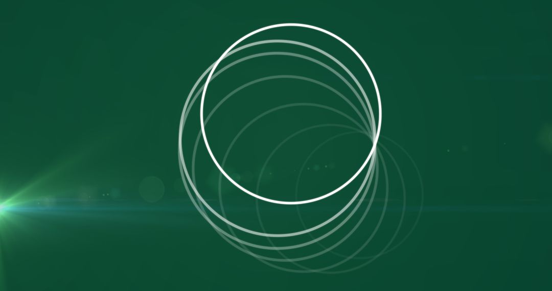 Geometric Circles and Light Flares on Dark Background