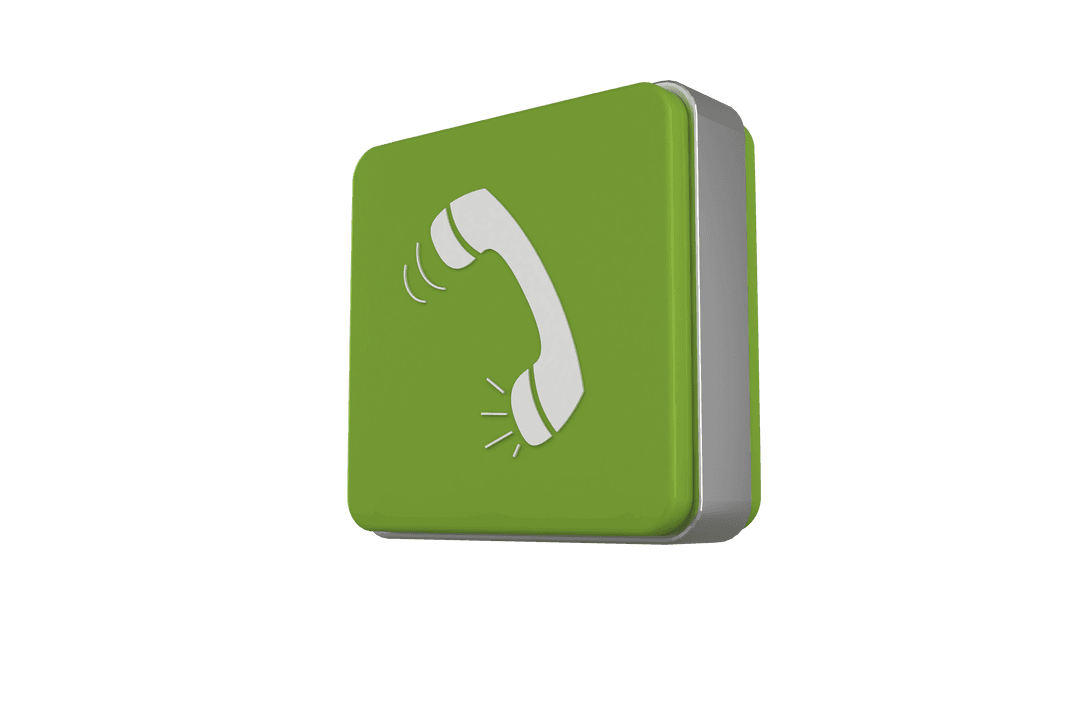 Green Transparent Icon with Phone Symbol