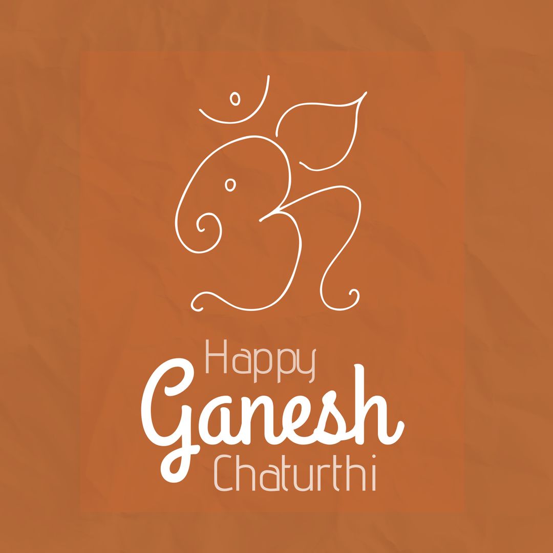 Illustration of Om Symbol on Ganesh Chaturthi Greeting
