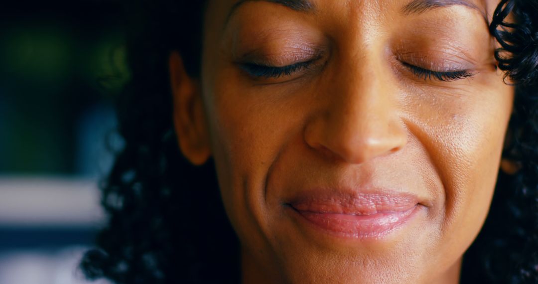 Close-Up of Woman Meditating with Eyes Closed - Free Images, Stock Photos and Pictures on Pikwizard.com