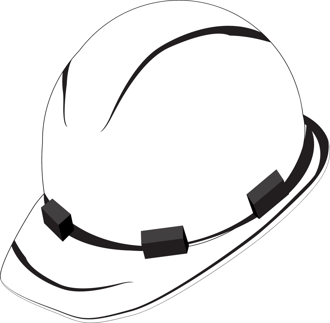 Vector White Hard Hat with Sensors on Transparent Background