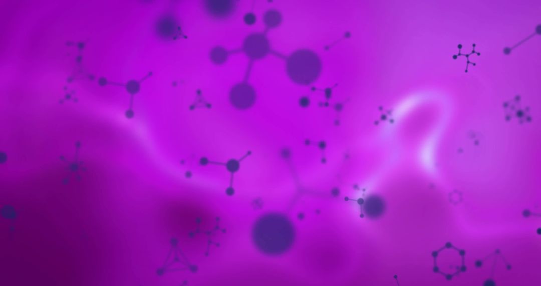 Vibrant Molecular Structures on Abstract Purple Background