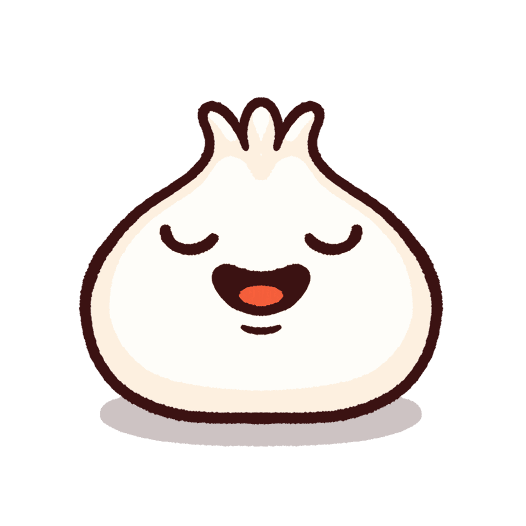 Cheerful Cartoon Steamed Bun Character Icon Transparent Background