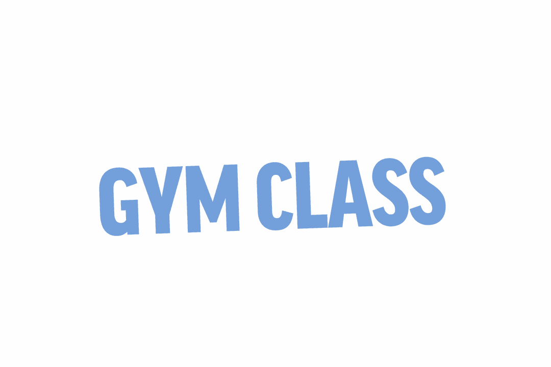 Gym Class Text on Transparent Background for Fitness Promotions