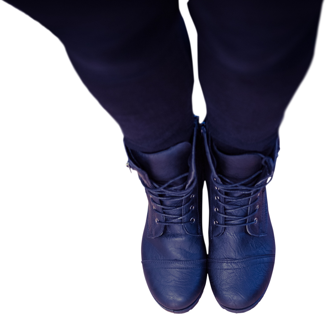 Transparent Overhead View of Person Wearing Leather Boots - Download Free Stock Images Pikwizard.com