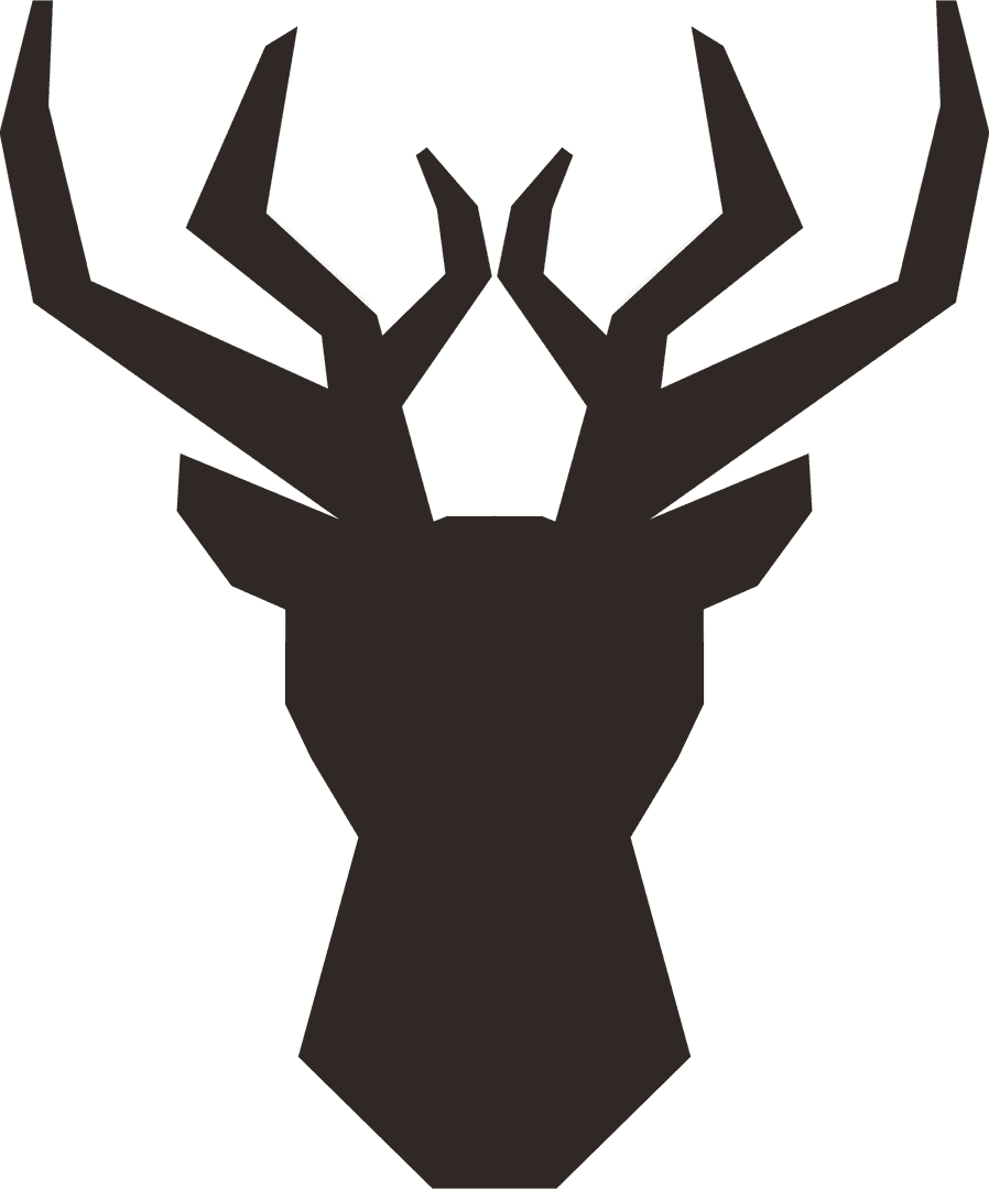 Geometric Reindeer Silhouette on Transparent Background