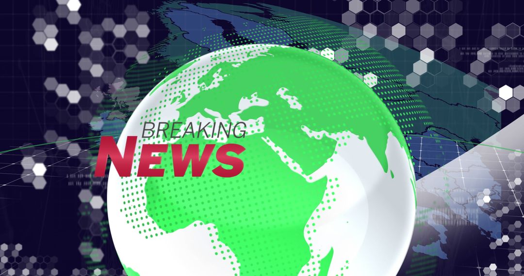 Breaking News Globe with Digital Data Overlay