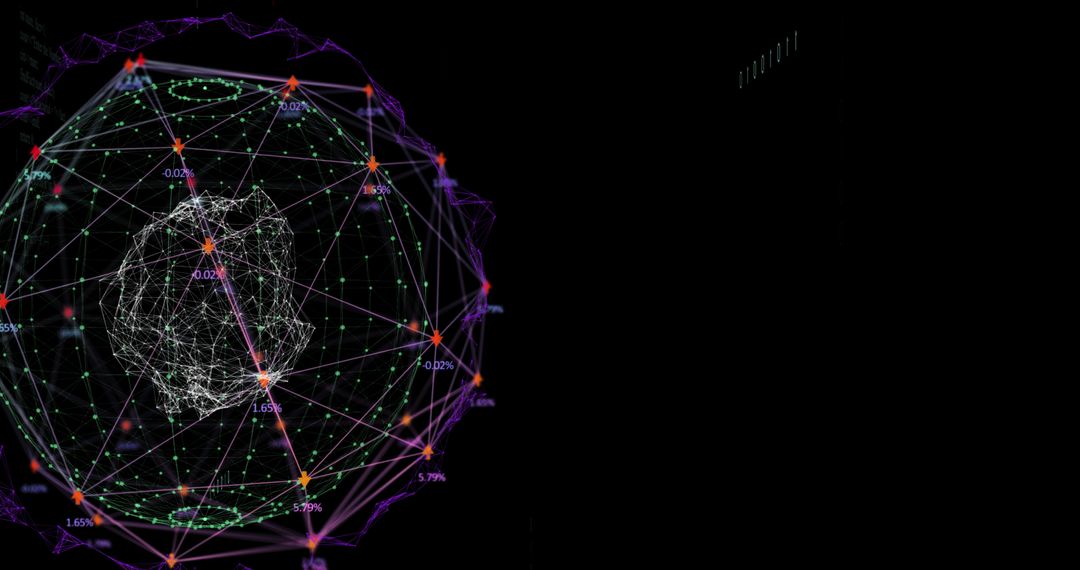 Futuristic Digital Network with Geometric Data Sphere