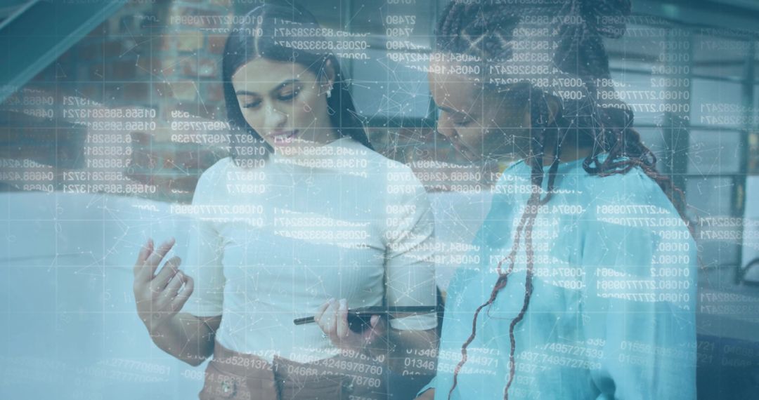 Coworkers Analyzing Digital Code Collaboration in Modern Office