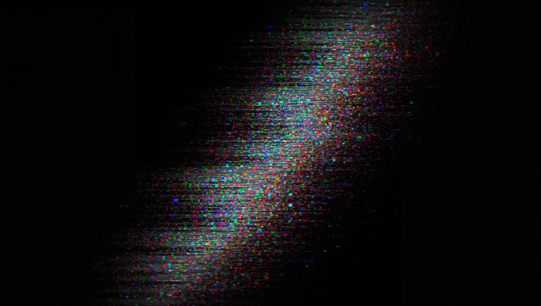 Vibrant Diagonal Glitch Art on Dark Background