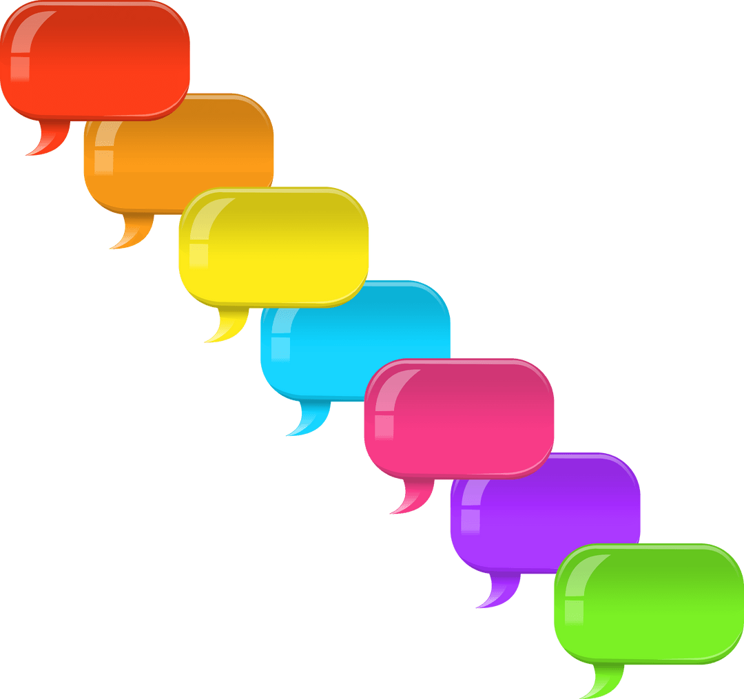 Colorful Transparent Speech Bubbles in Isolated Design