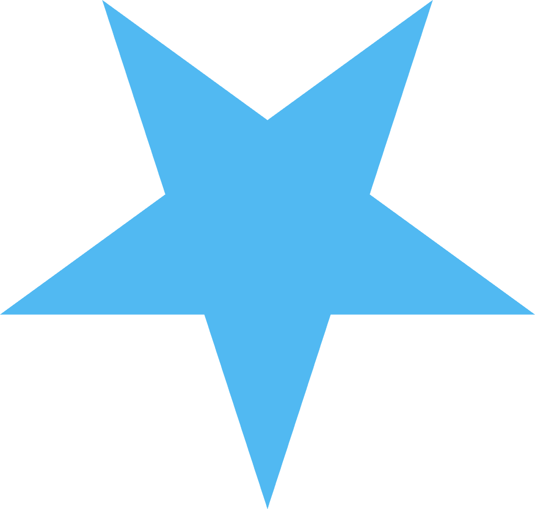 Light Blue Six-Point Polygon Star Transparent Background Vector