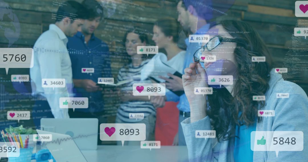 Collaborative Teamwork: Social Media Insights in Modern Office