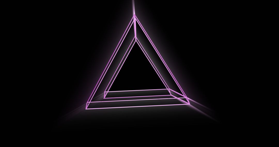 Glowing Neon Triangle on Dark Background