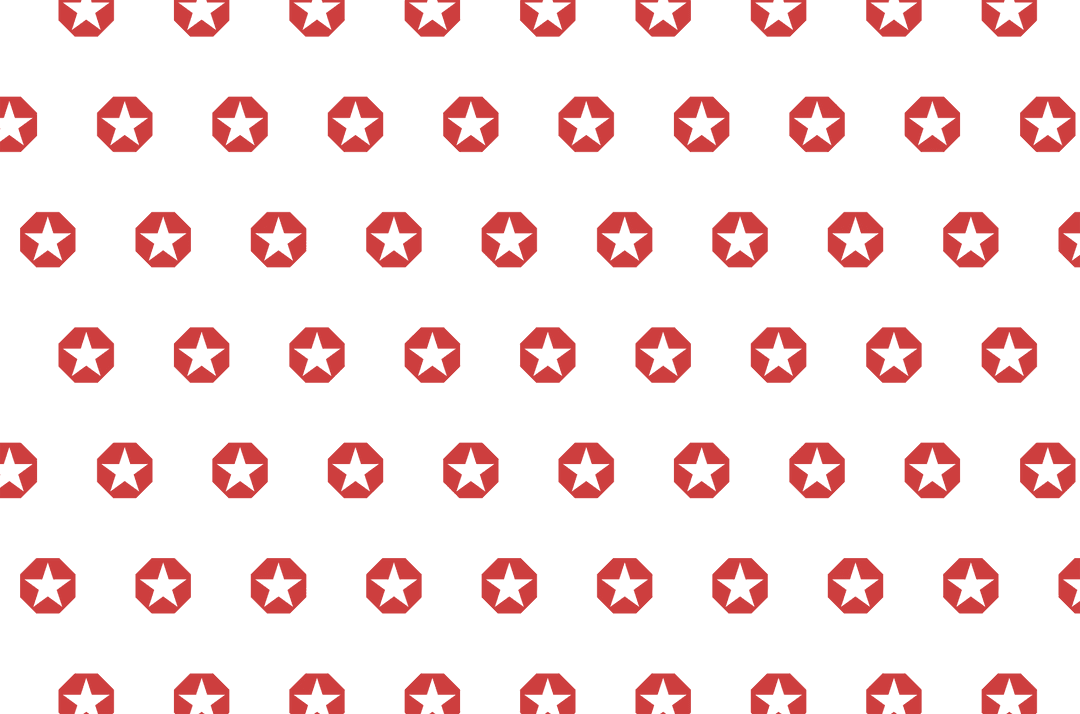 Red patterned stars on transparent background for isolated design
