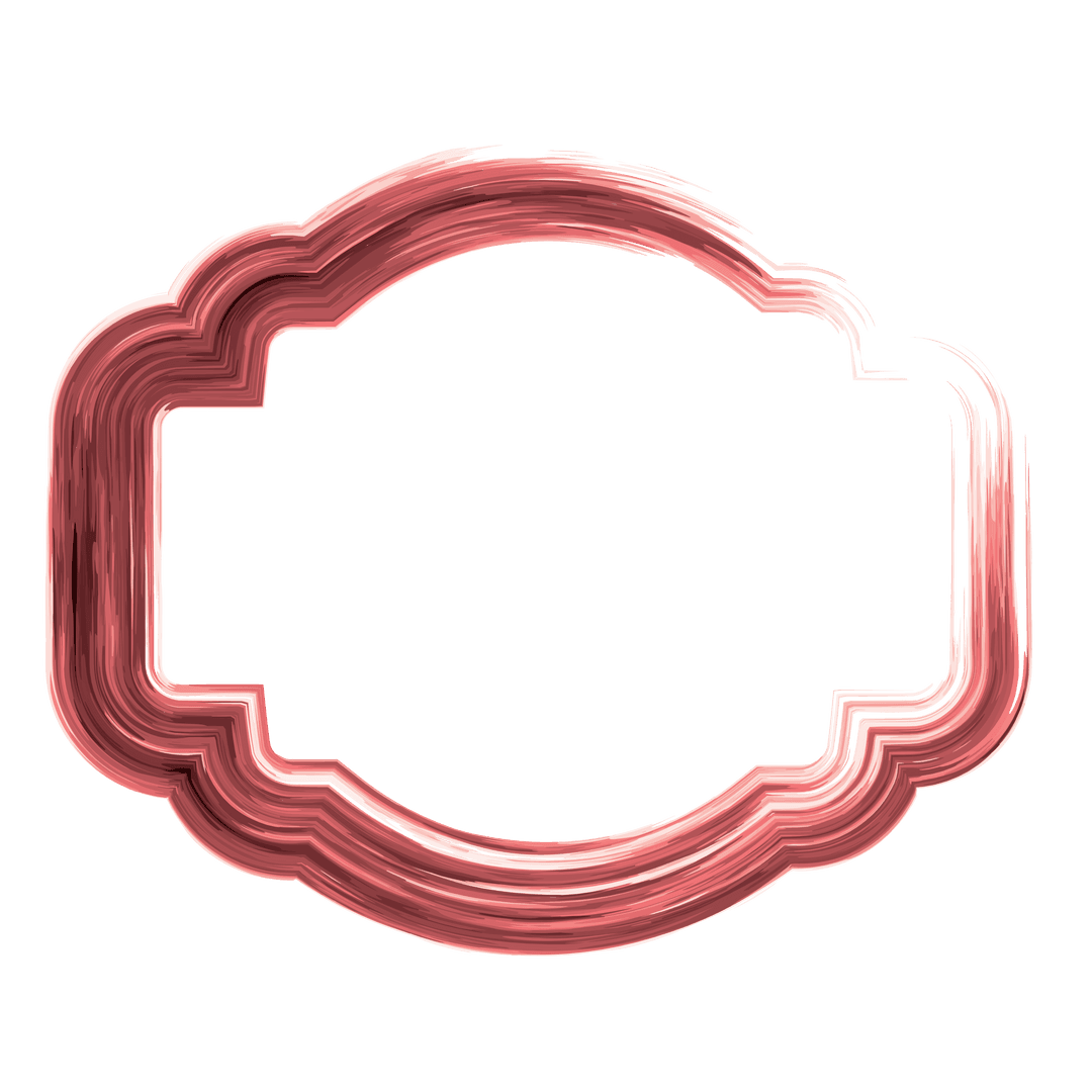 Red Curved Frame Design on Transparent Background