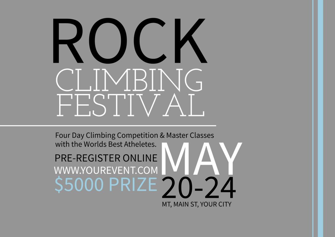 Dynamic Rock Climbing Festival Promotion Design