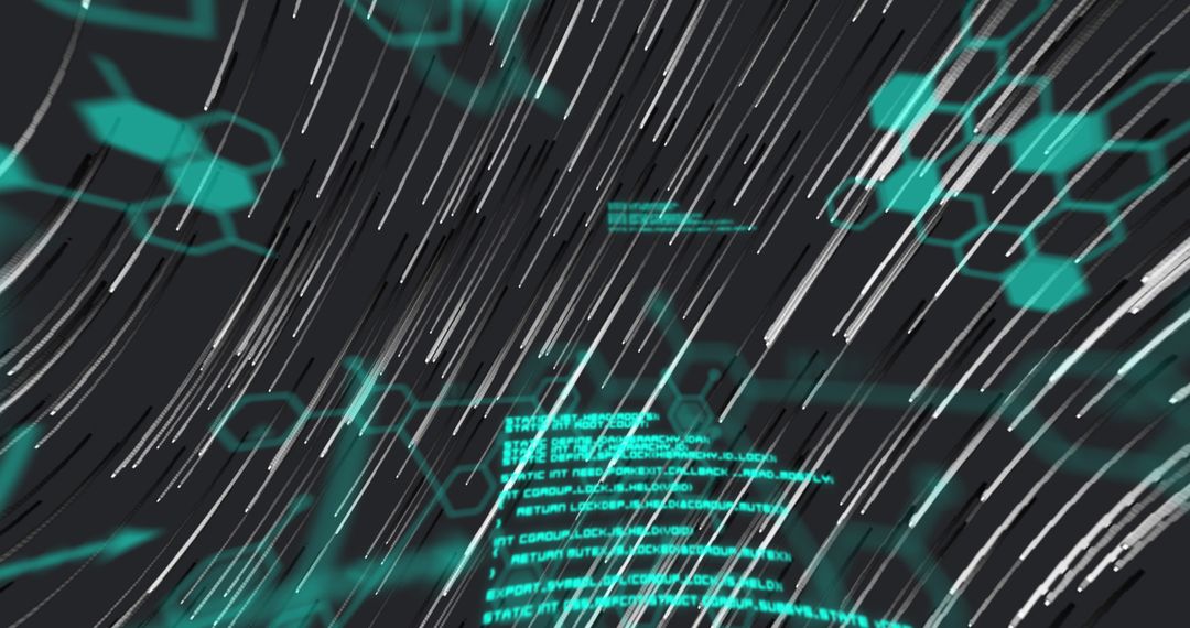 Futuristic Digital Interface With Bright Data Streams