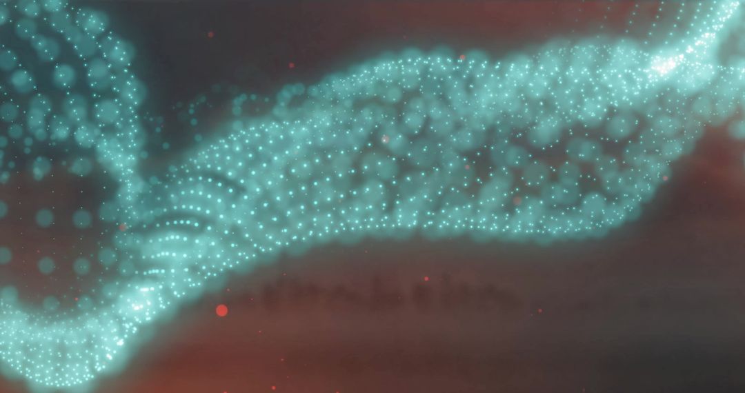 Glowing Blue Particle Wave Pattern on Dark Background