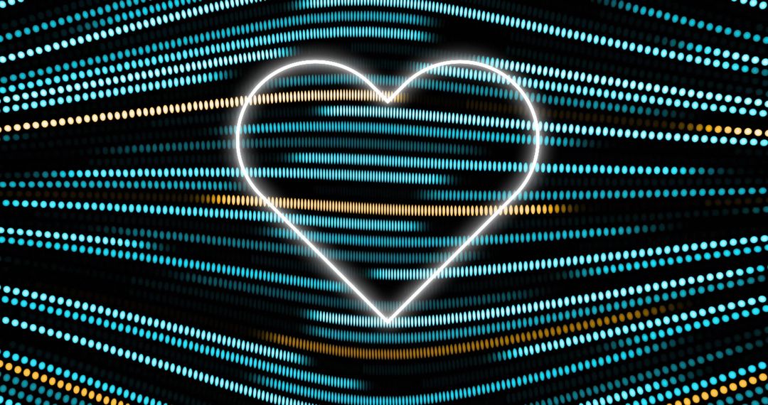 Neon Heart with Dynamic Light Trails Background