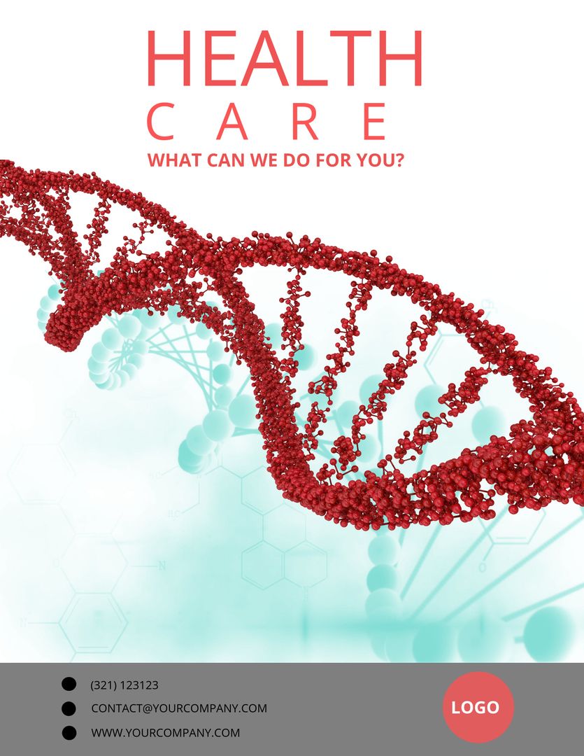 Healthcare Poster with DNA Helix Promoting Wellness Services - Download Free Stock Templates Pikwizard.com