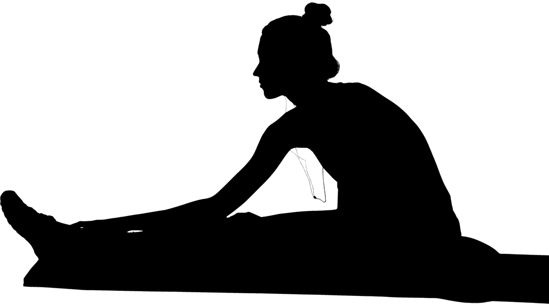 Transparent Silhouette of a Woman Stretching