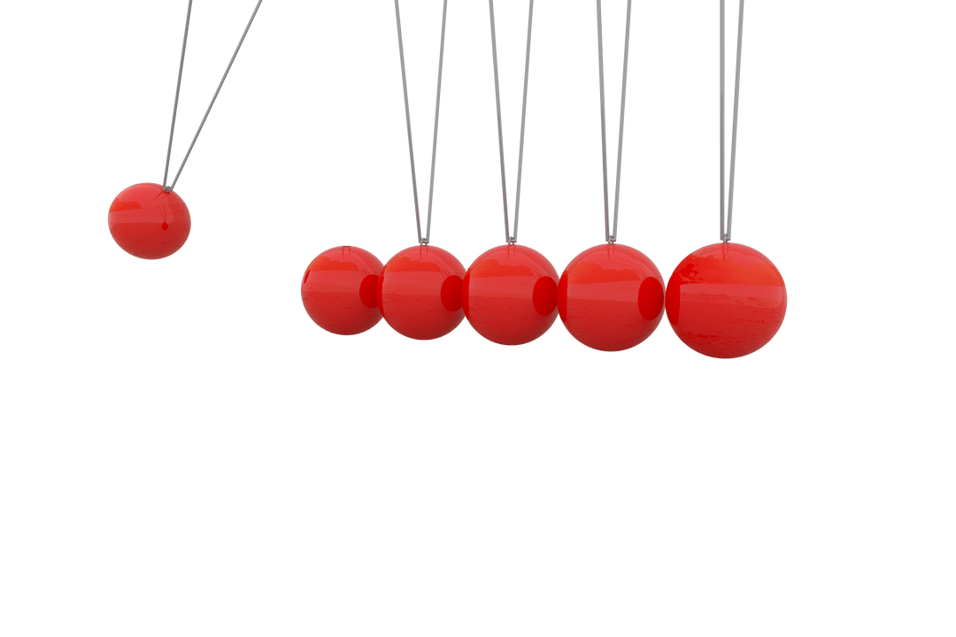 Red Balls on Transparent Background Depicting Scientific Concept