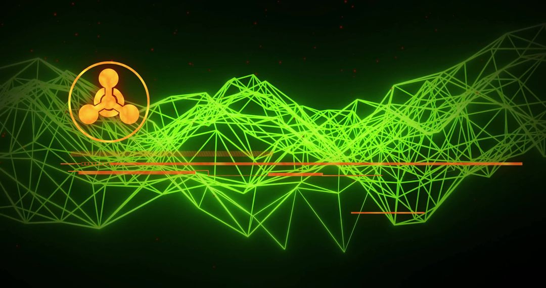 Futuristic Digital Interface with Red Alert Notification