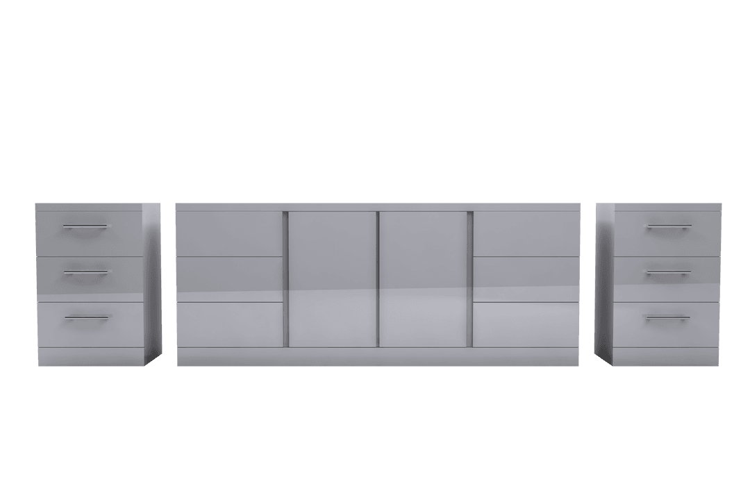 Transparent Modern Storage Cabinet Set with Floating Effect