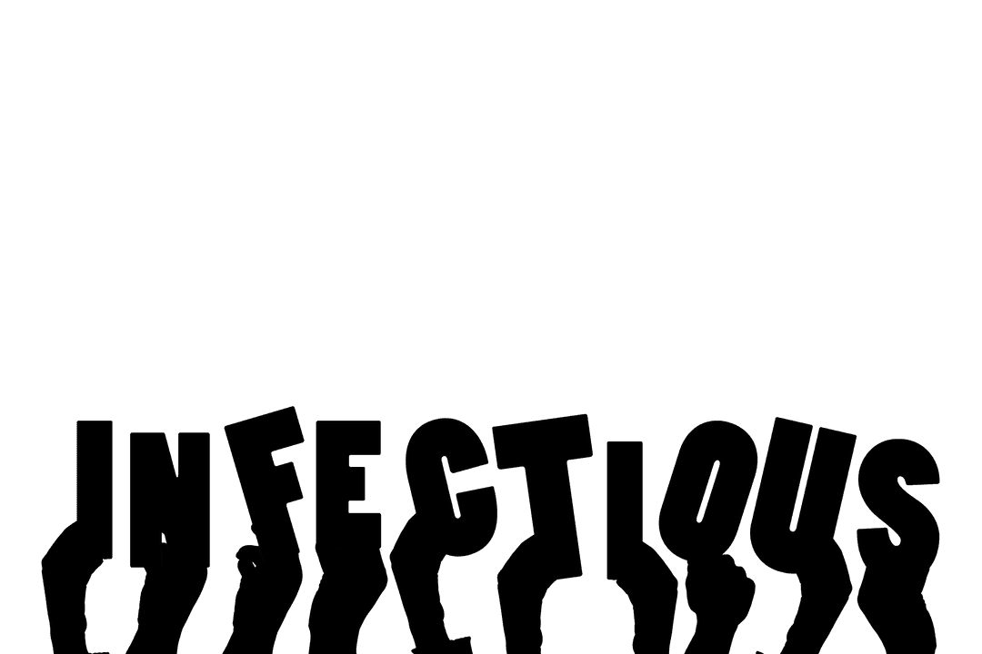 Transparent Hands with Infectious Text Illustration