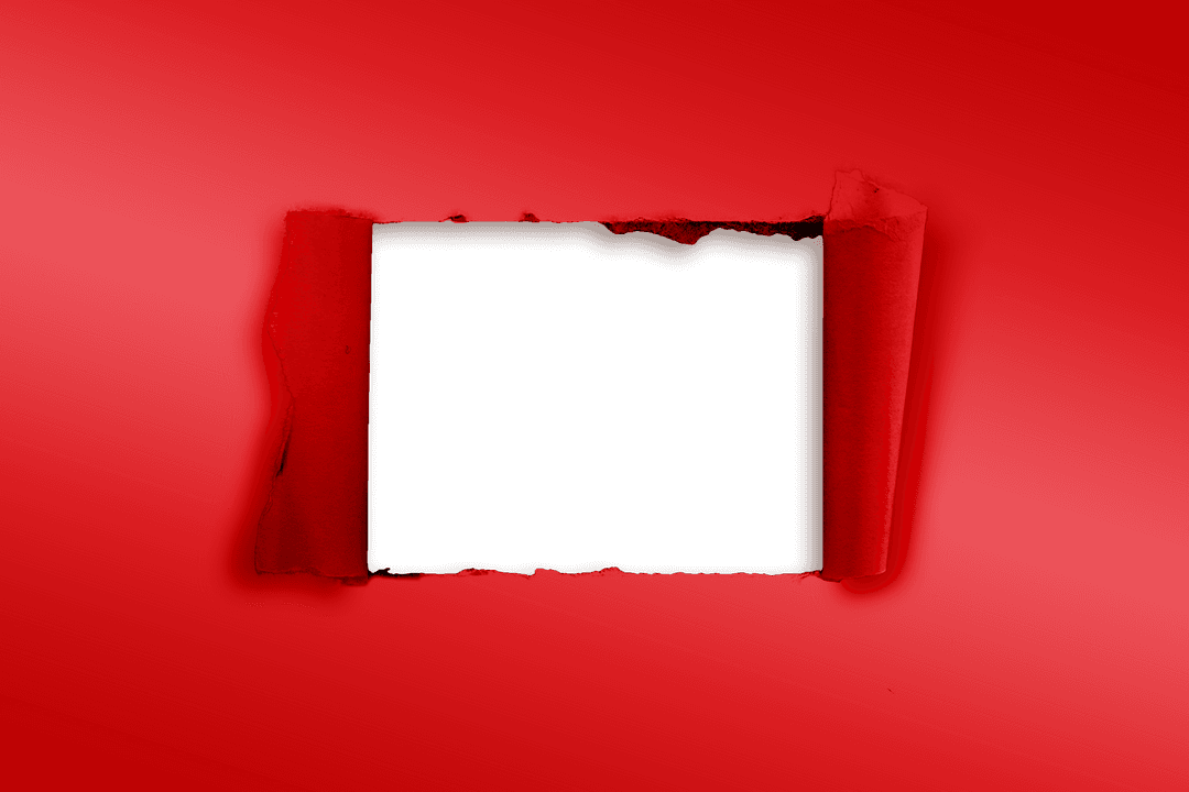 Red Abstract Torn Paper Edge on Transparent Background