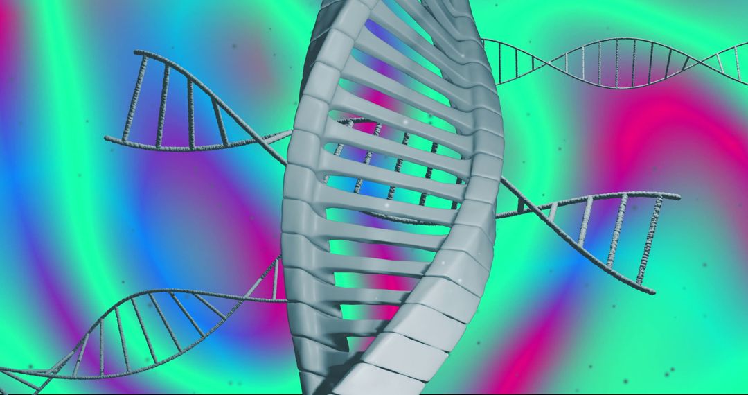 Digital DNA Helix and Strands on Biomolecular Gradient Background