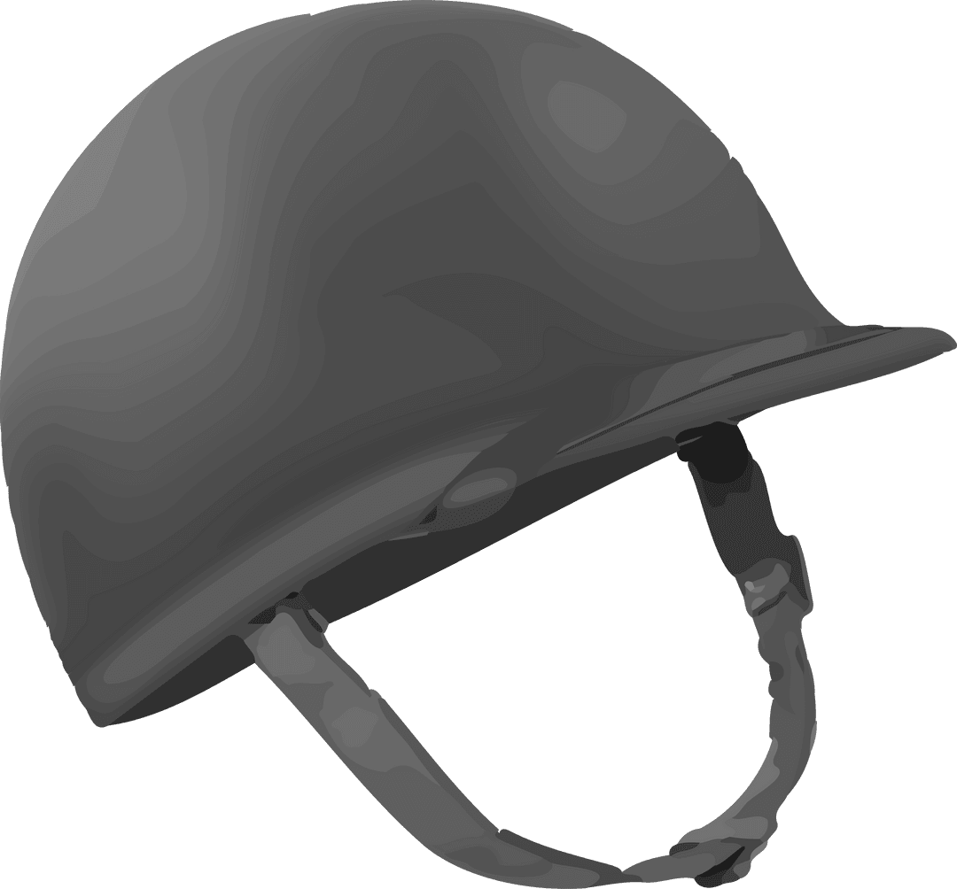 Transparent Combat Helmet with Straps on Clear Background