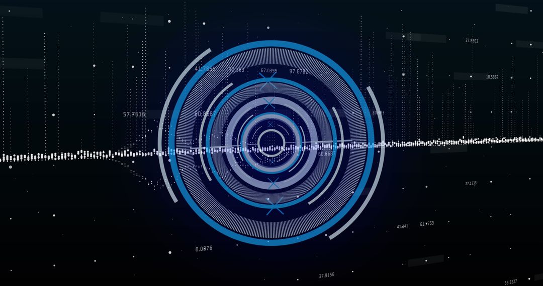 Futuristic Scanner with Data Stream on Dark Background