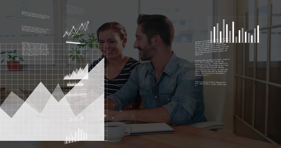 Business Professionals Analyzing Digital Charts at Office Desk