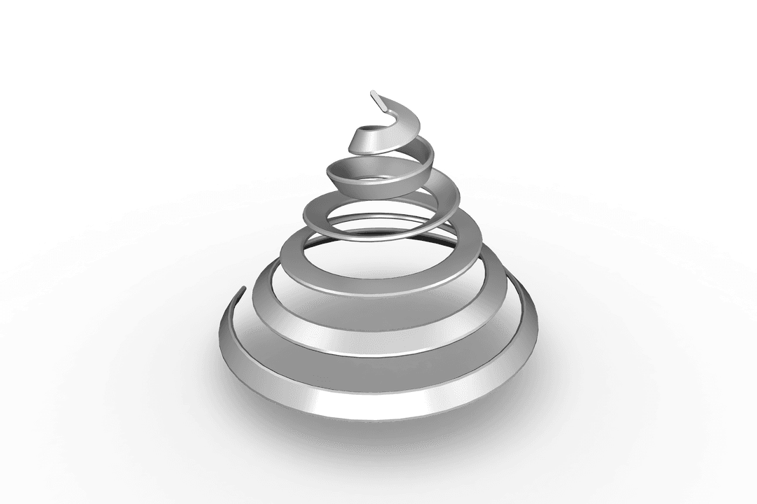 Futuristic Spiral Abstract Shape on Transparent Background