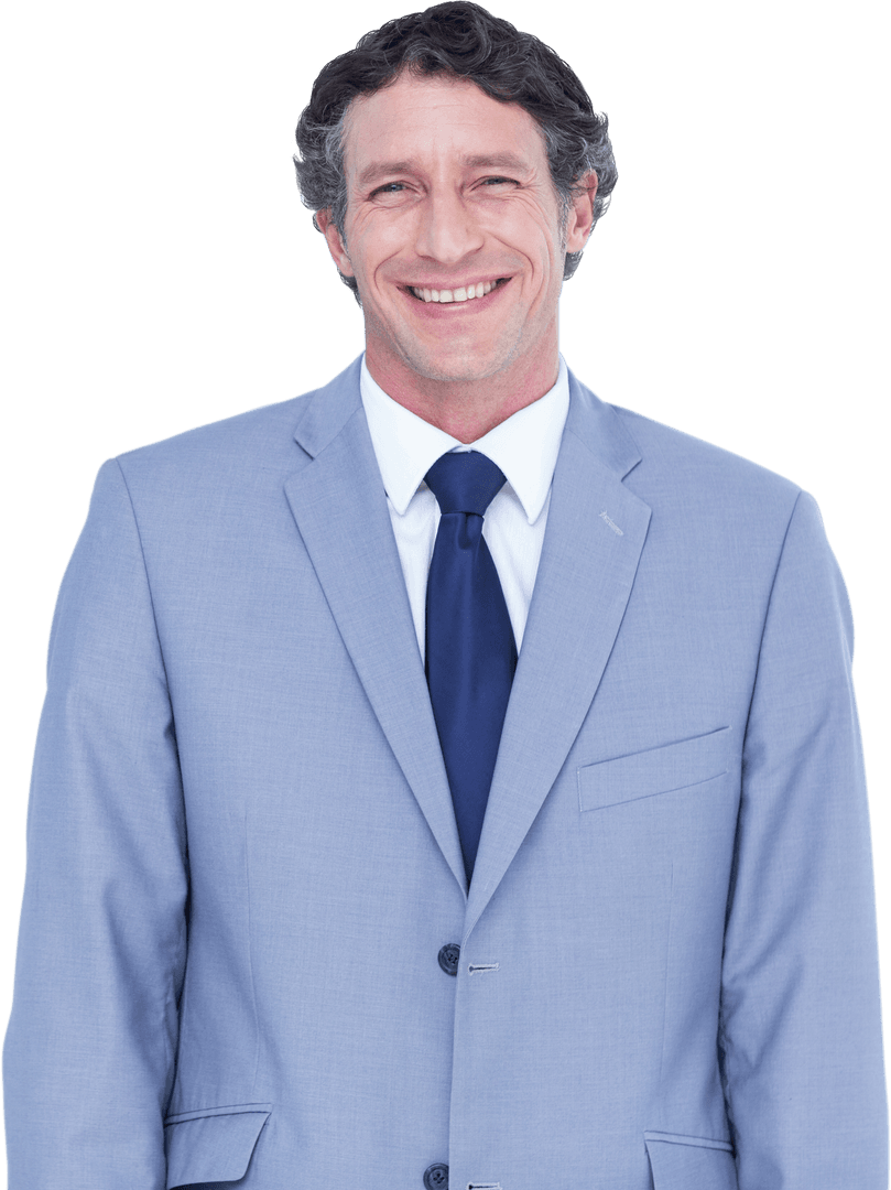 Smiling Transparent Businessman Portrait in Suit for Professional Use