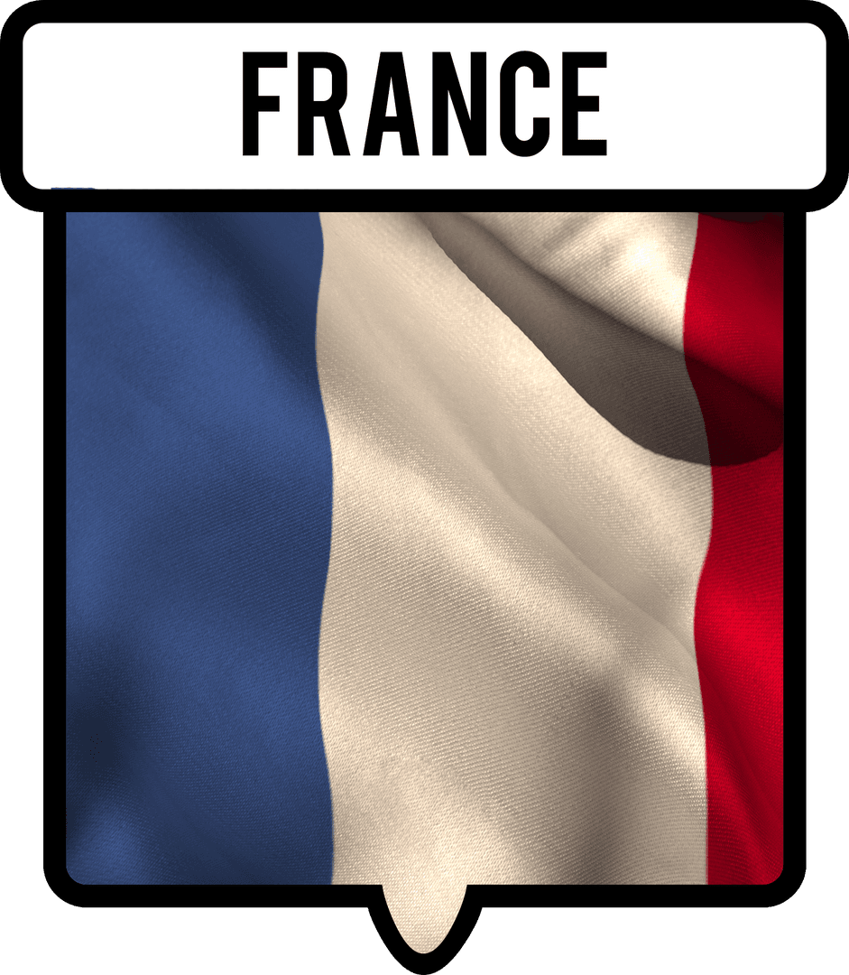 Transparent Badge Design Featuring French Flag and 'France' Text