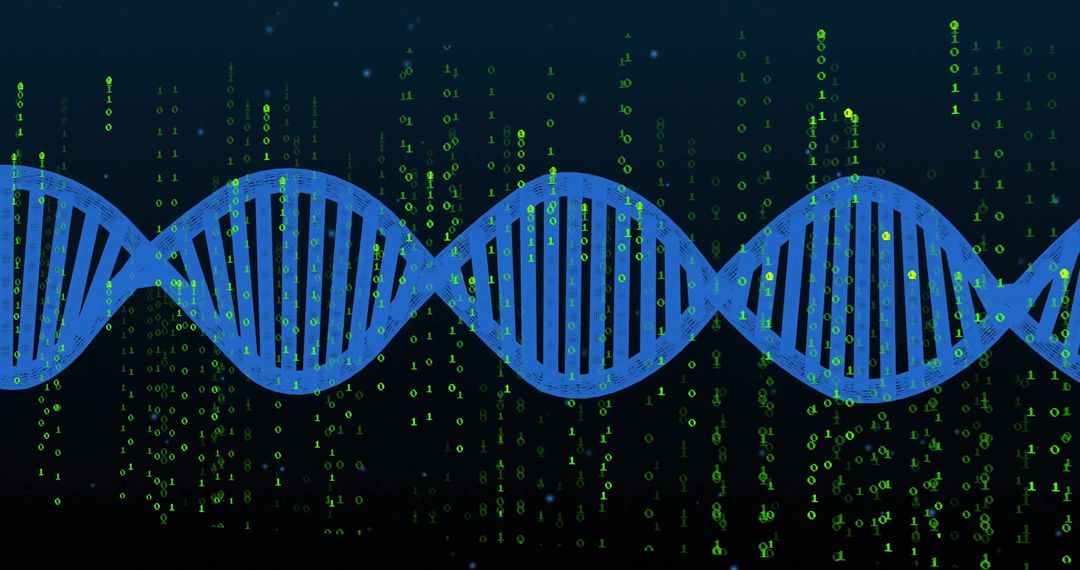 Digital DNA Strand with Binary Code Matrix