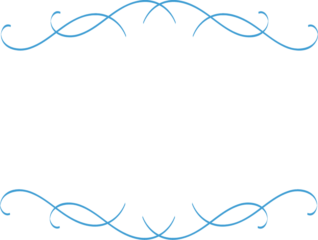 Blue Ornamental Flourish on Transparent Background for Decorative Design