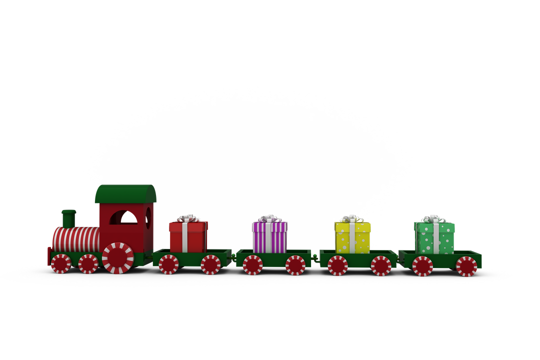 Christmas Train with Colorful Gift Boxes on Transparent Background - Download Free Stock Images Pikwizard.com