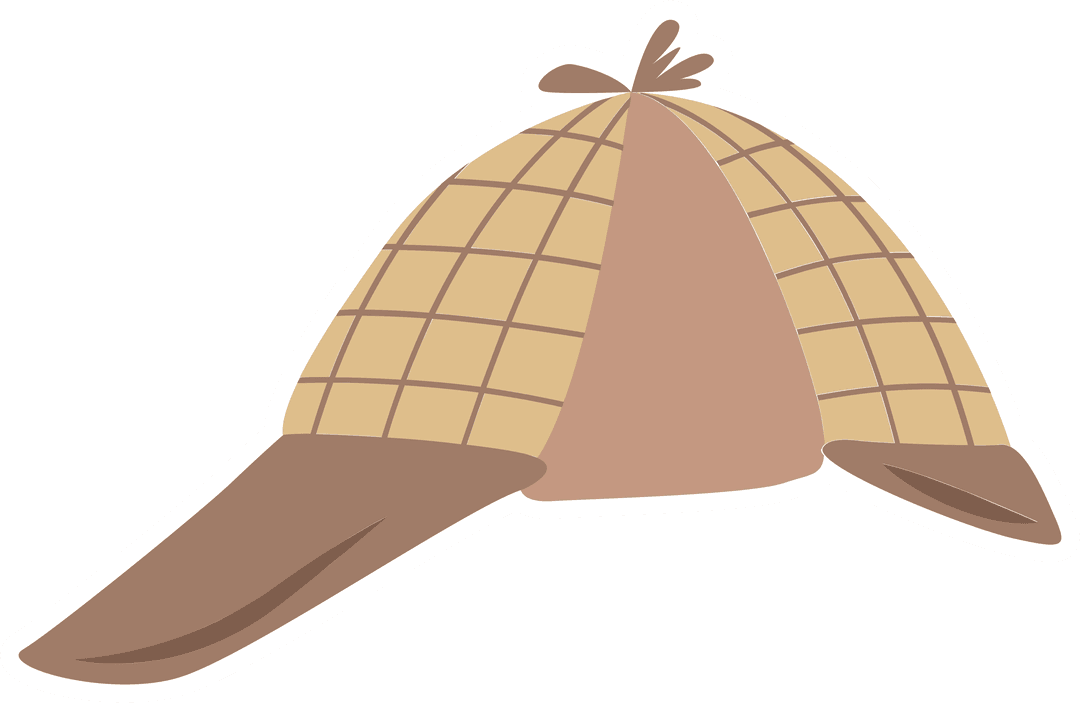 Transparent Detective Hat Vector Illustration in Neutral Tones