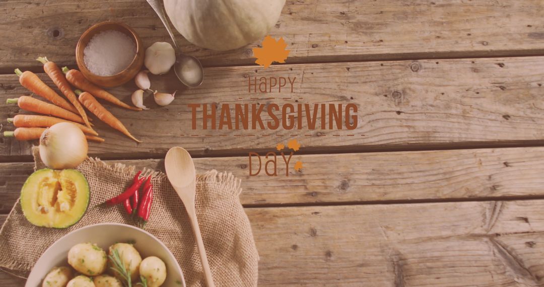 Thanksgiving Greeting with Rustic Harvest Vegetables