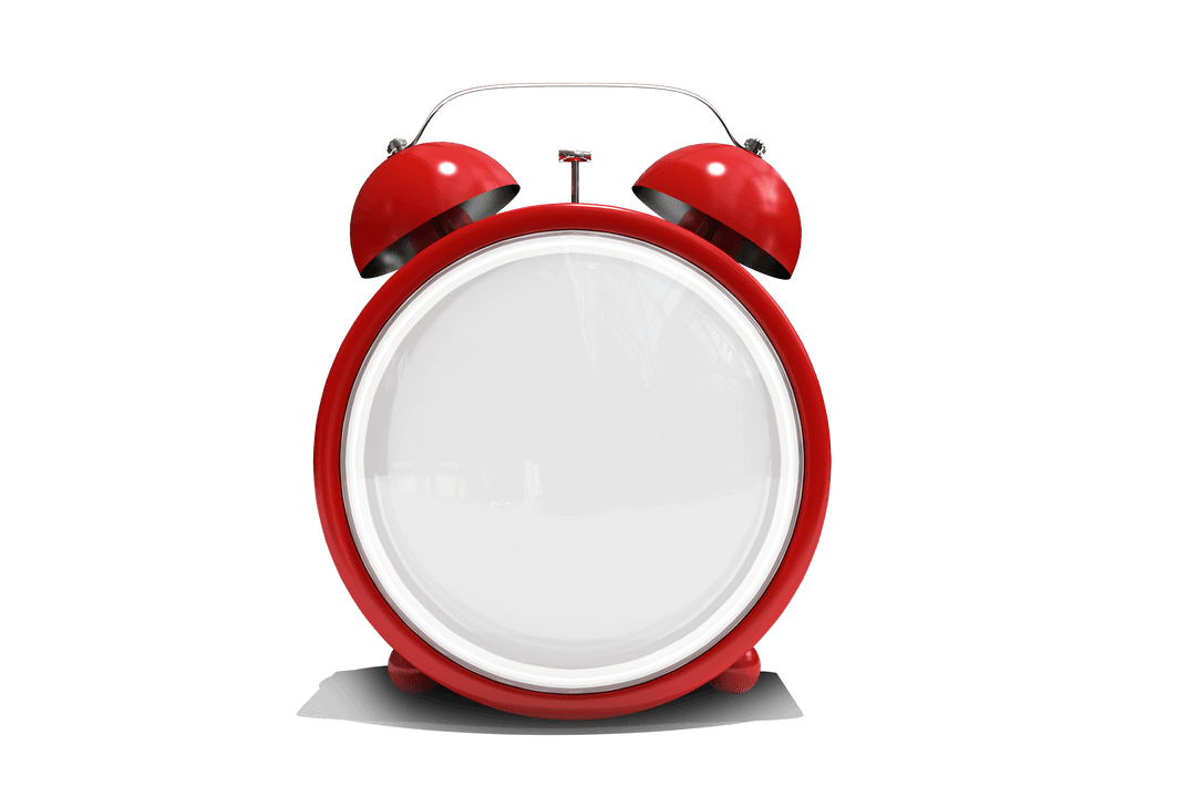 Red Alarm Clock on Transparent Background for Time Planning Uses